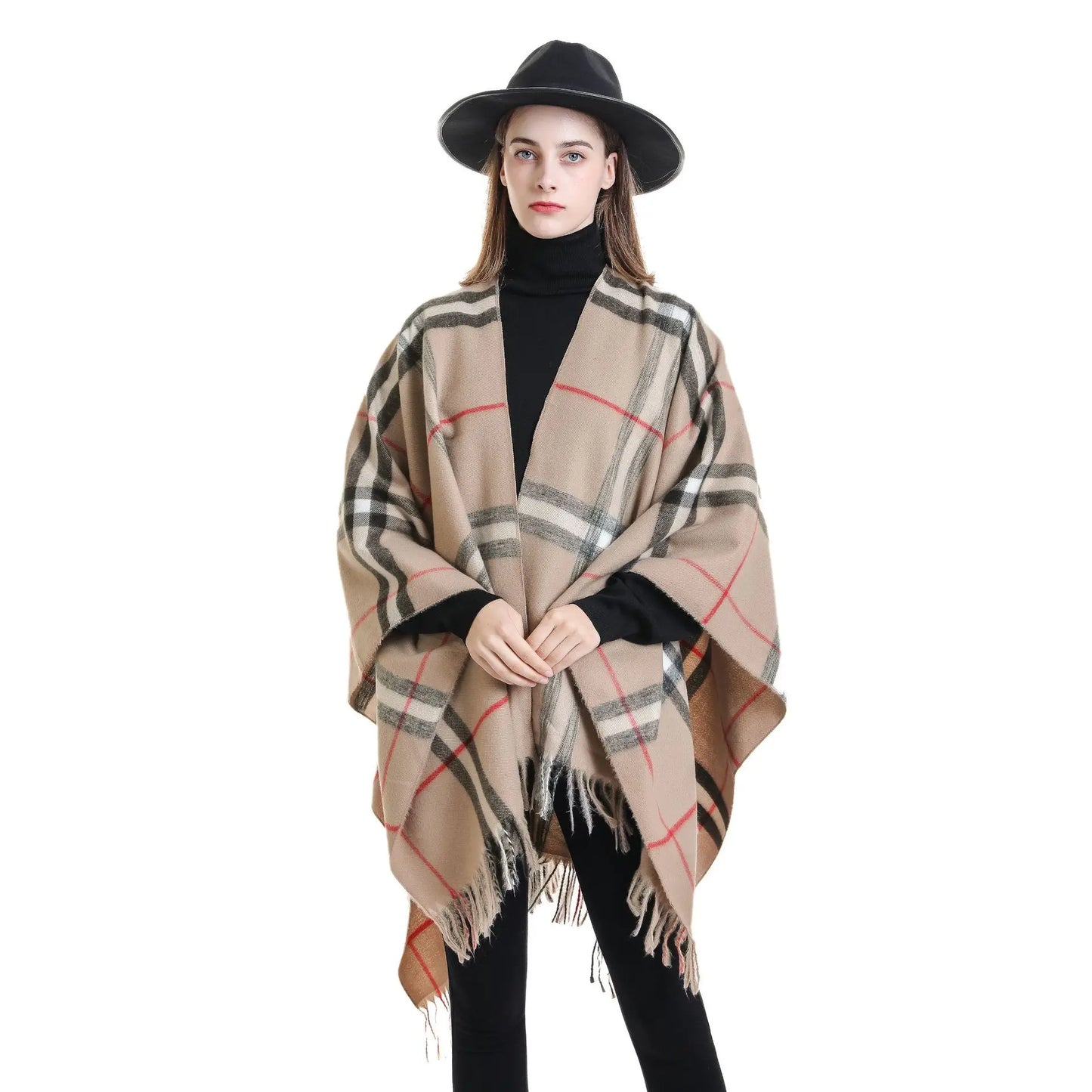 poncho plaid